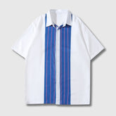 Hawaiihemd mit Blumenmuster und Streifen